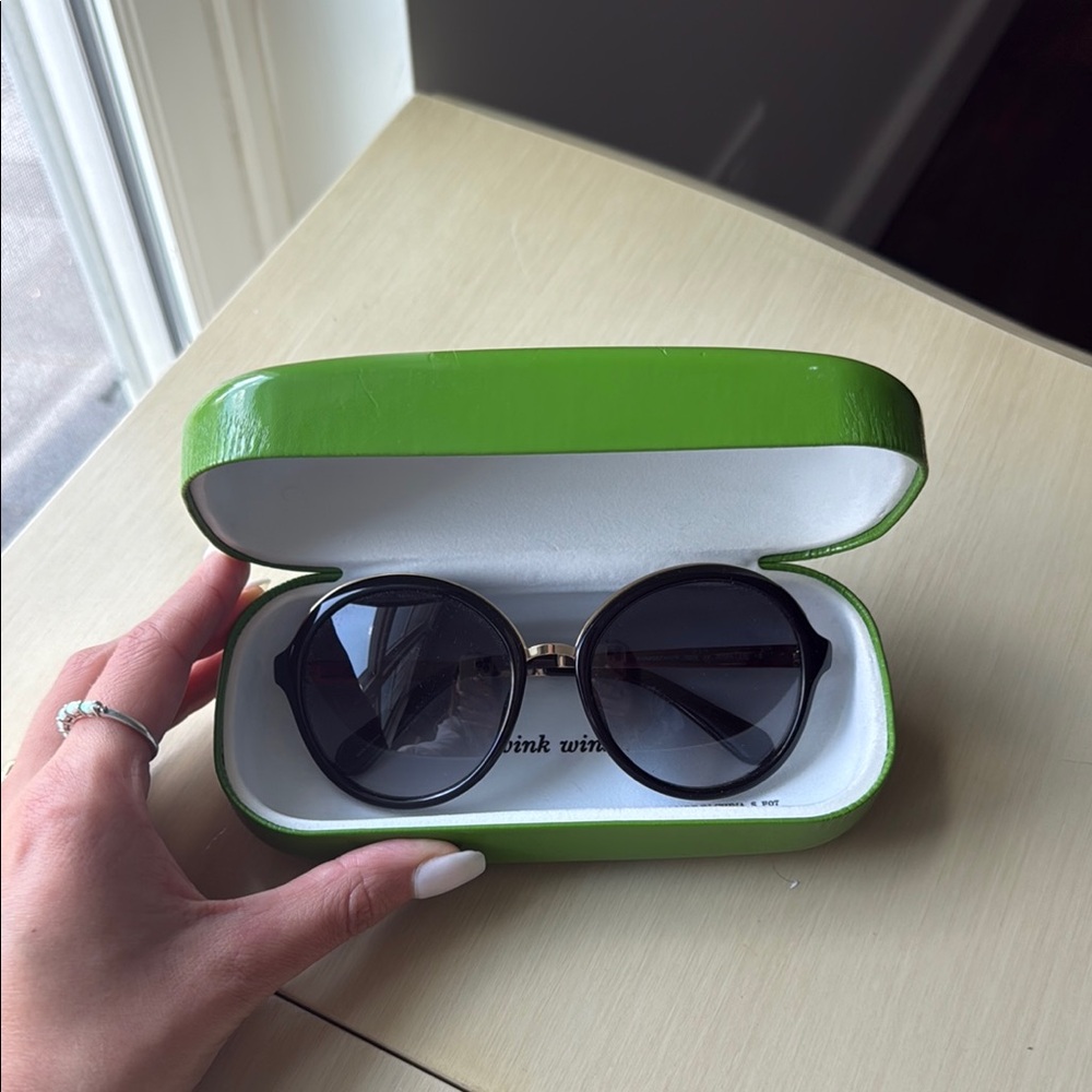 Kate Spade Black Sunglasses with Green Case